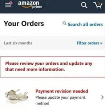 Payment revision needed amazon